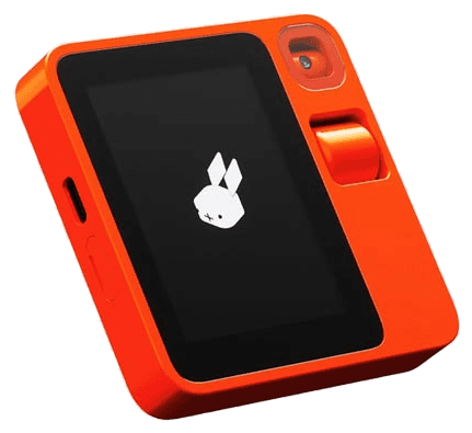 Rabbit R1, an orange device with a rotating camera